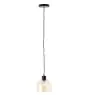 Brilliant Casto Suspension Luminaire Verre Suspension Luminaire Métal Noir Beige | 190mm - Convient pour 1x E27